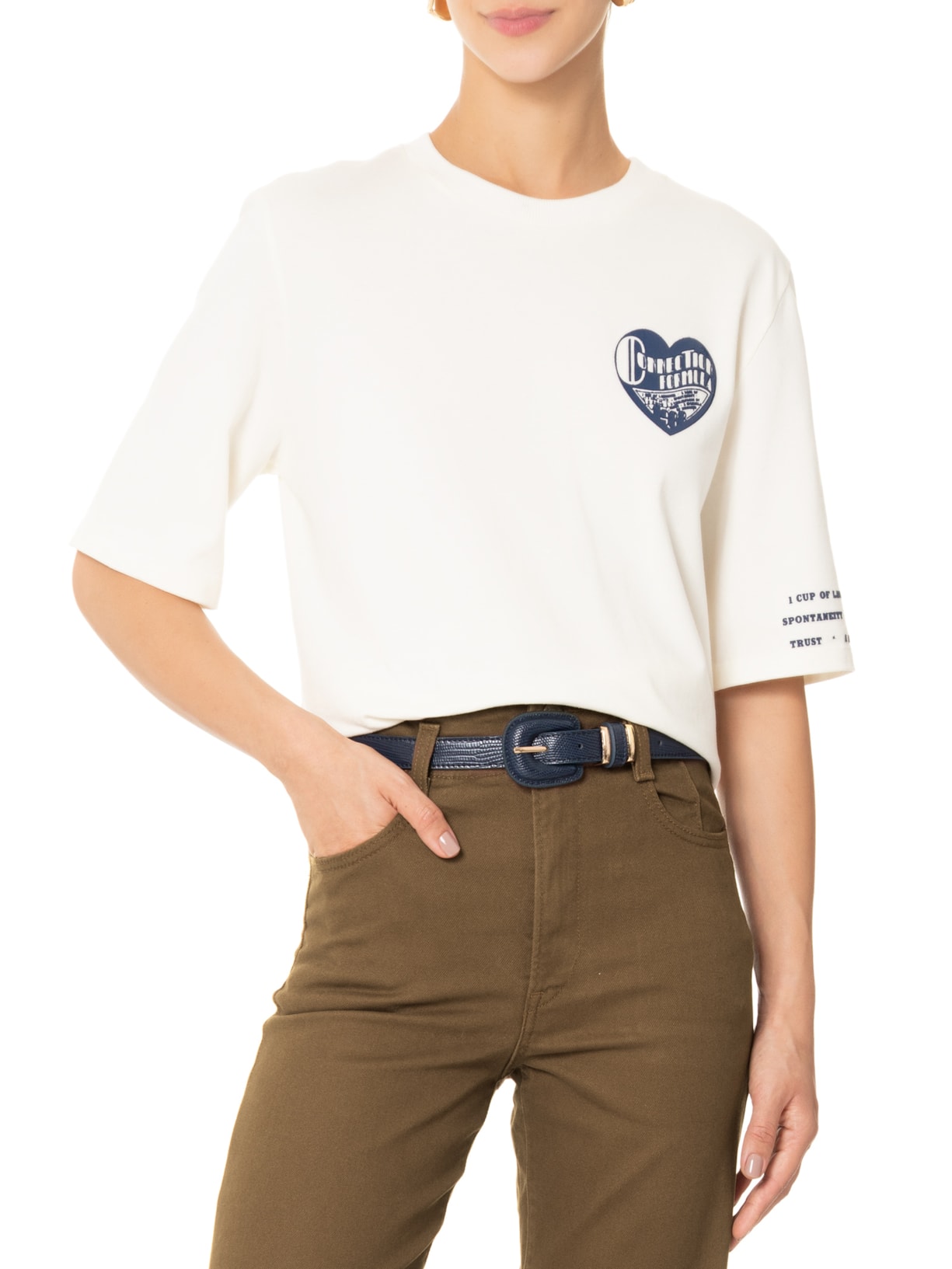 Cinto Feminino Texturizado Fivela Encapada Azul Basiq
