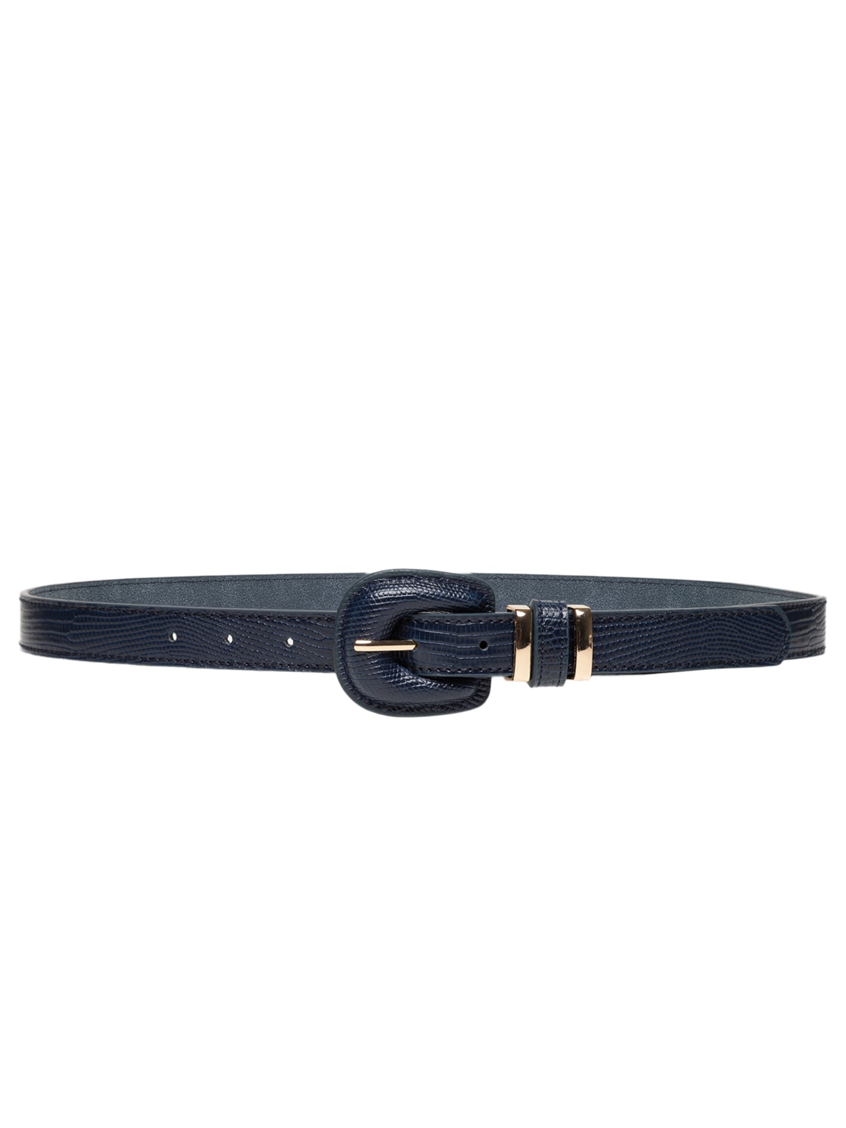 Cinto Feminino Texturizado Fivela Encapada Azul Basiq