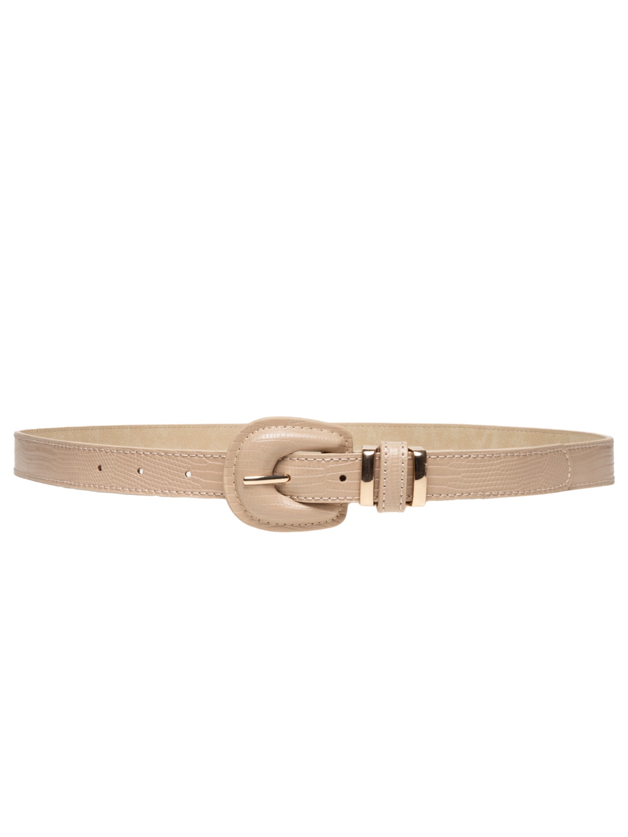 Cinto Feminino Texturizado Fivela Encapada Bege Basiq
