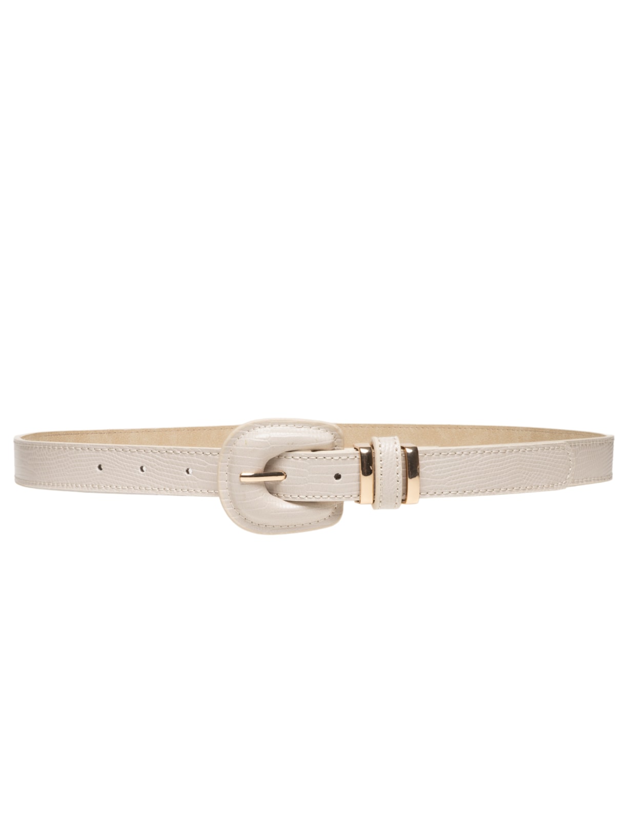 Cinto Feminino Texturizado Fivela Encapada - Bege