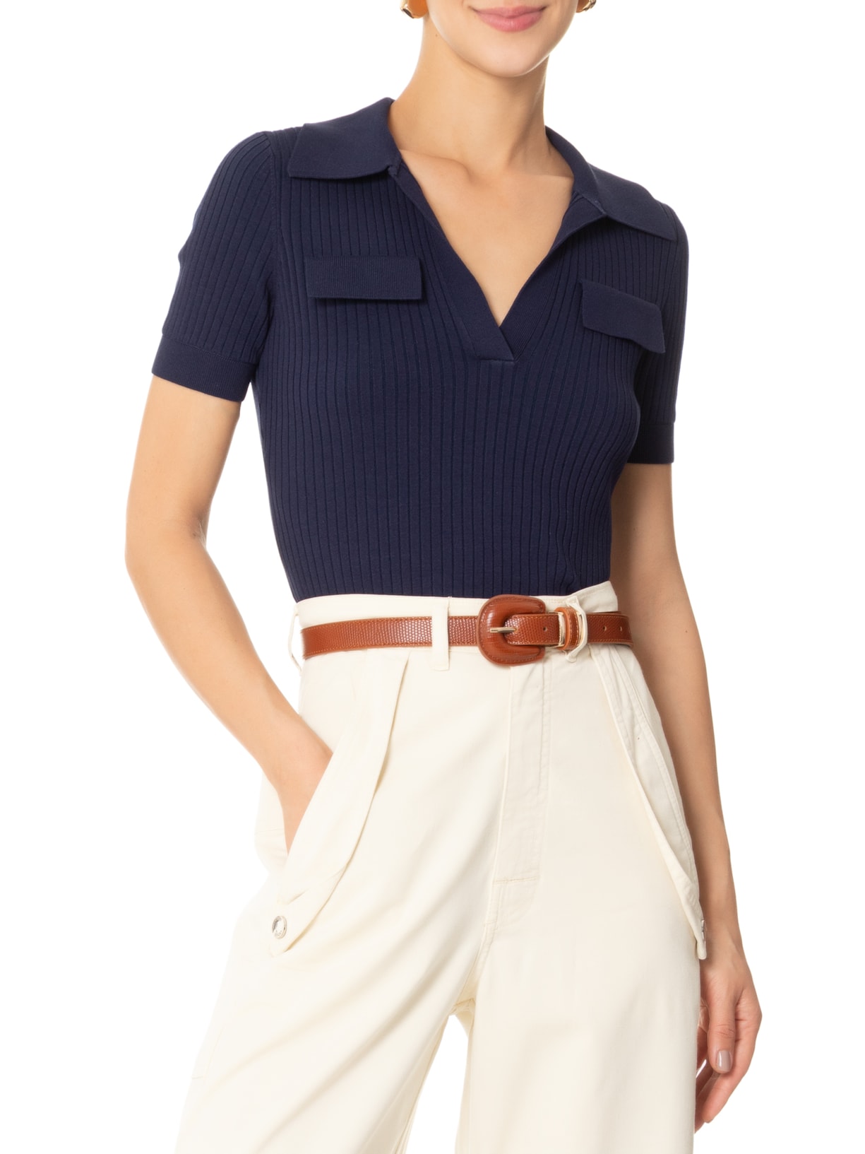 Cinto Feminino Texturizado Fivela Encapada Marrom Basiq
