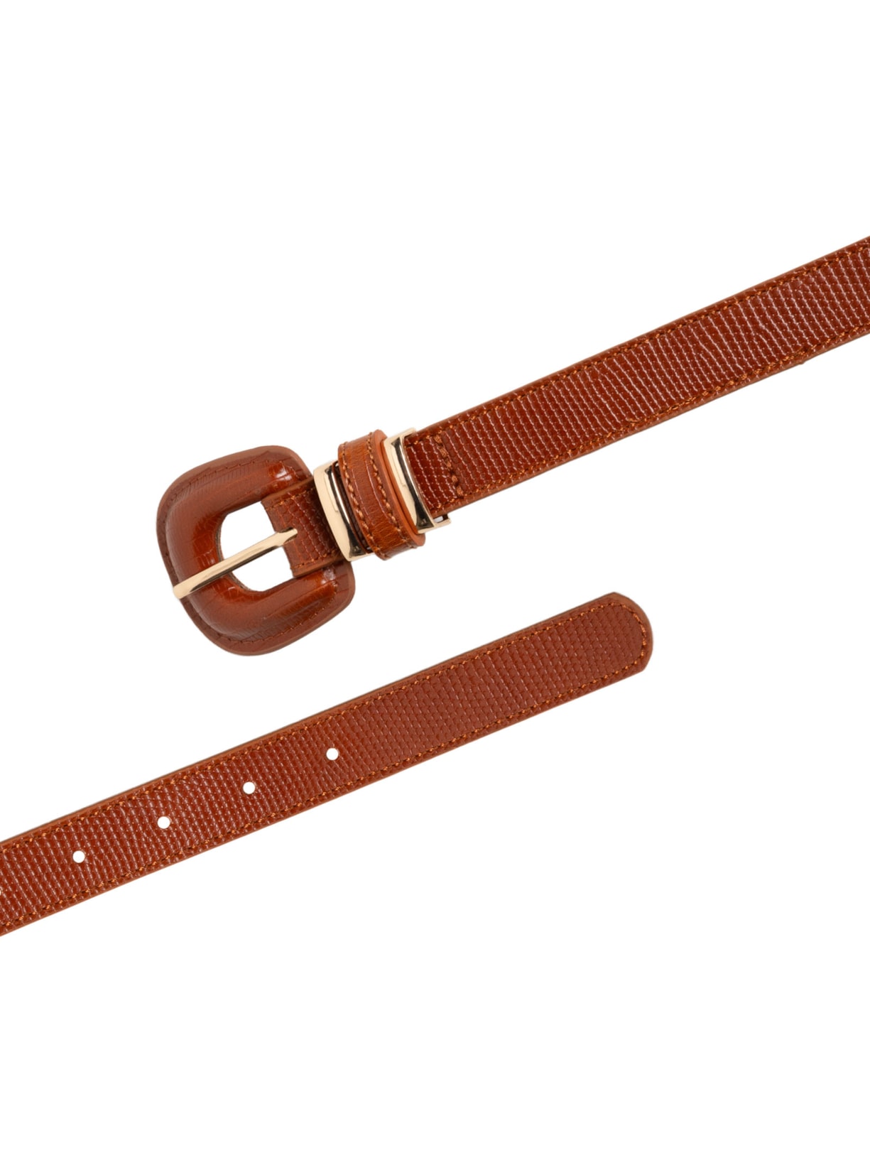 Cinto Feminino Texturizado Fivela Encapada Marrom Basiq