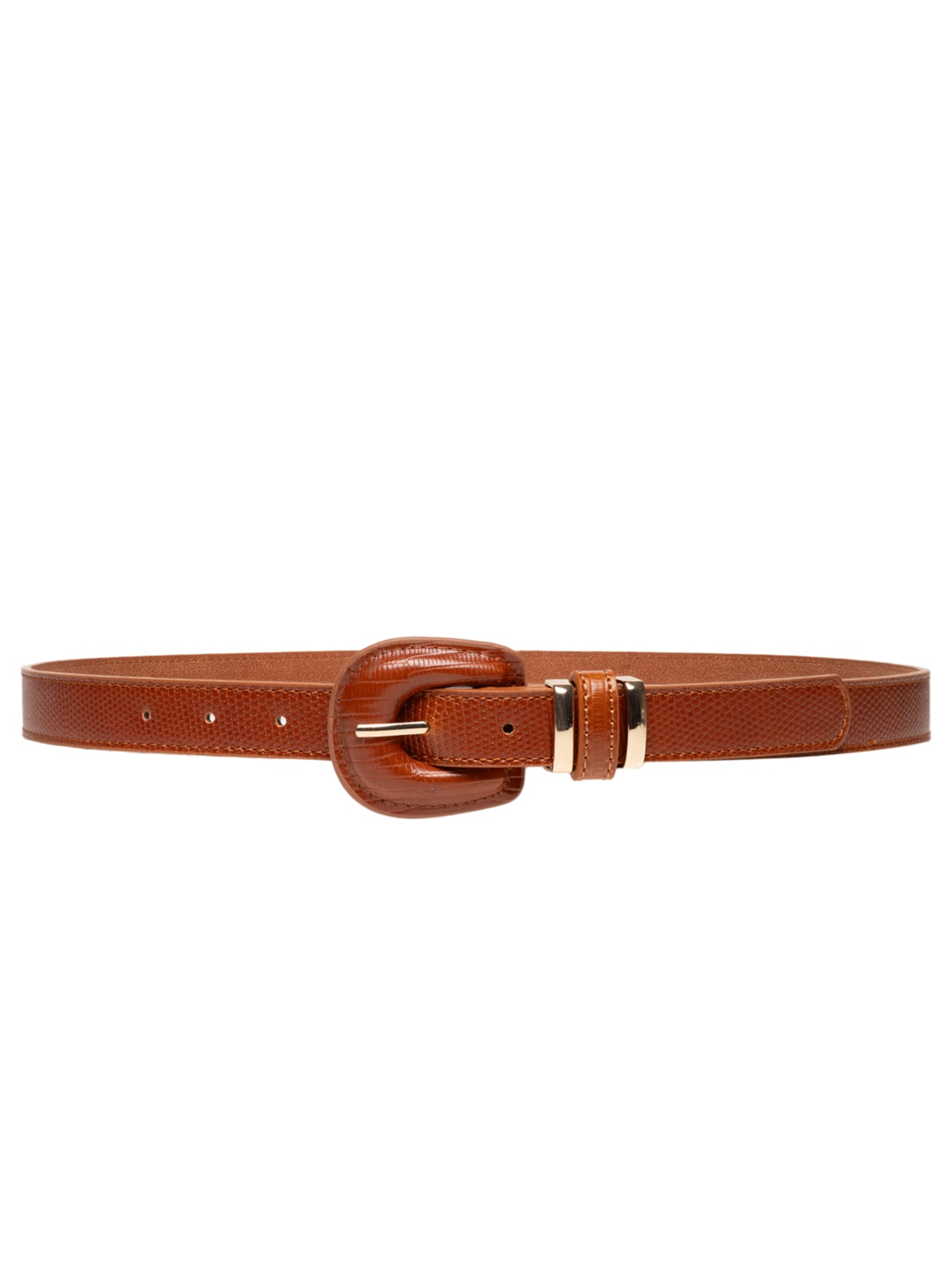 Cinto Feminino Texturizado Fivela Encapada Marrom Basiq