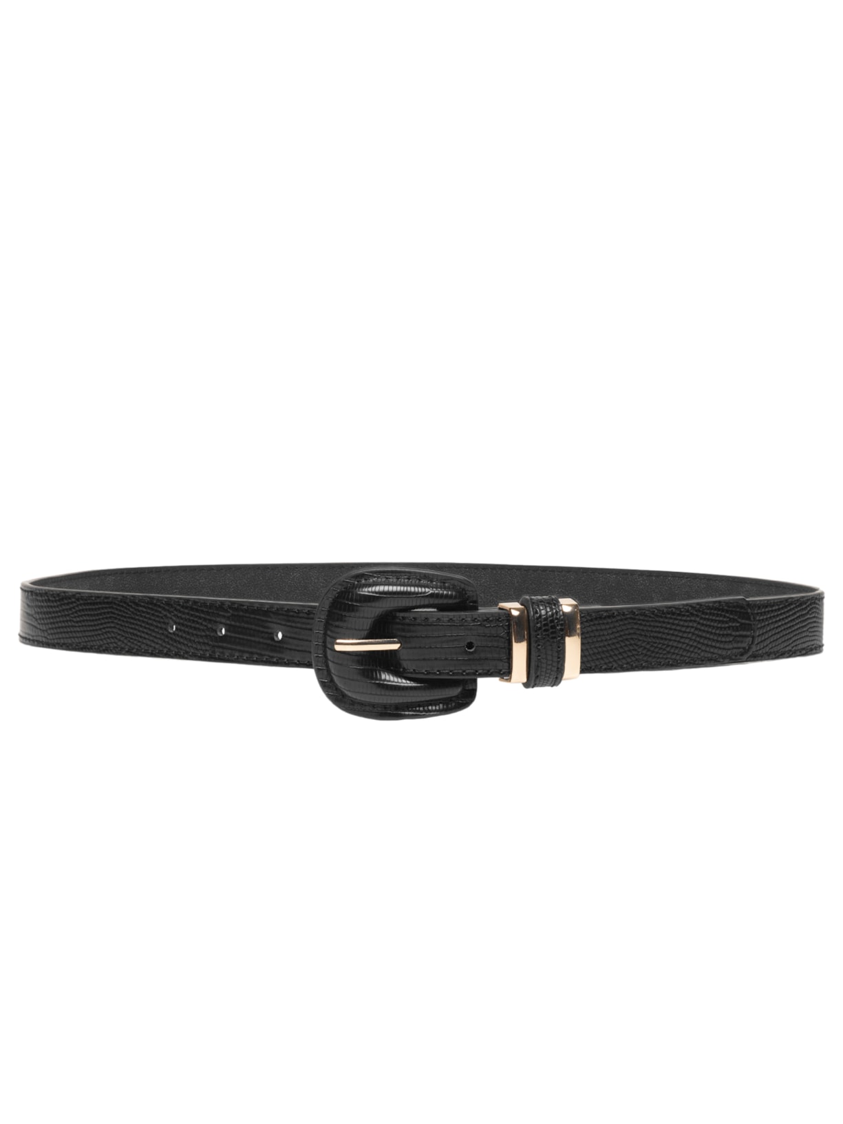 Cinto Feminino Texturizado Fivela Encapada - Preto