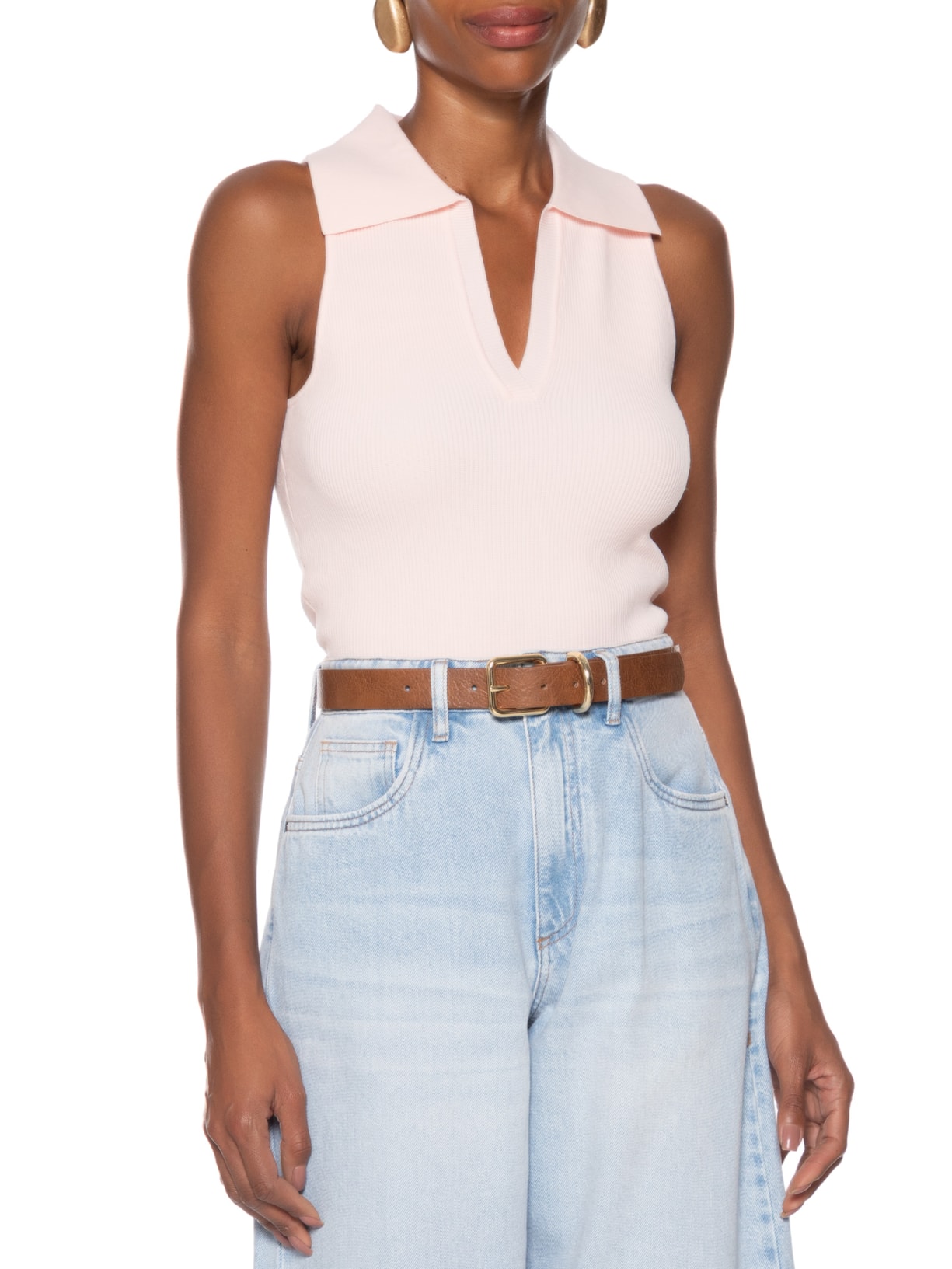 Cinto Feminino Texturizado Fivela Metálica Marrom Basiq