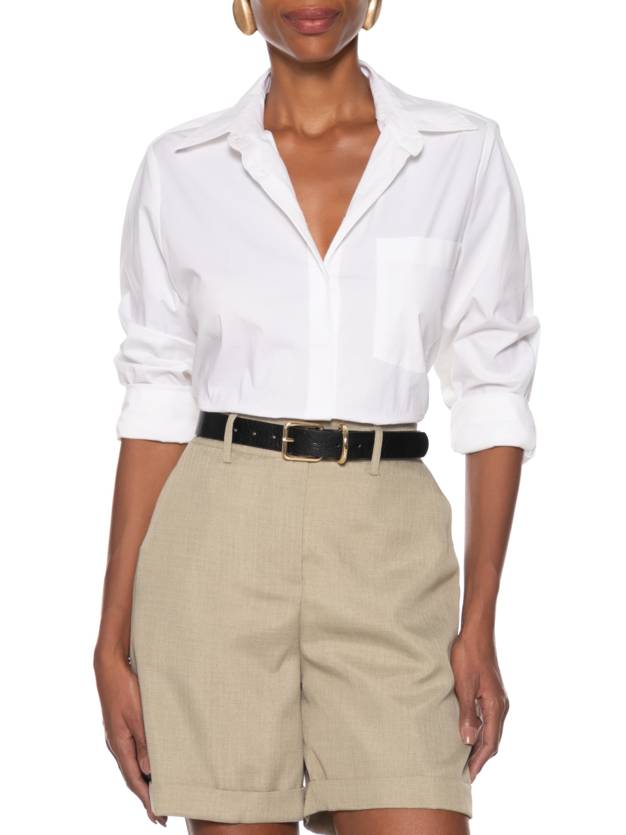 Cinto Feminino Texturizado Fivela Metálica Preto Basiq