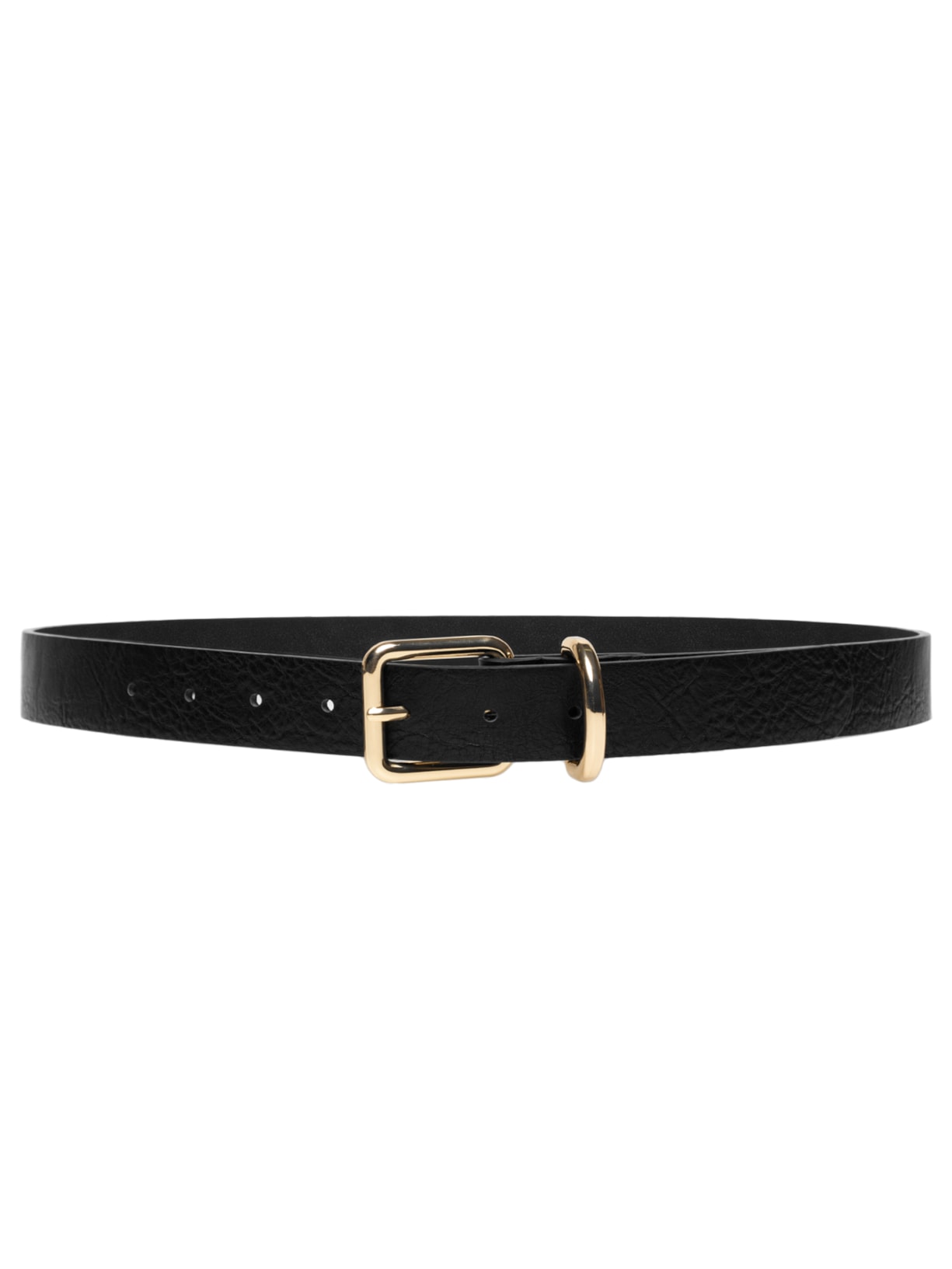 Cinto Feminino Texturizado Fivela Metálica Preto Basiq