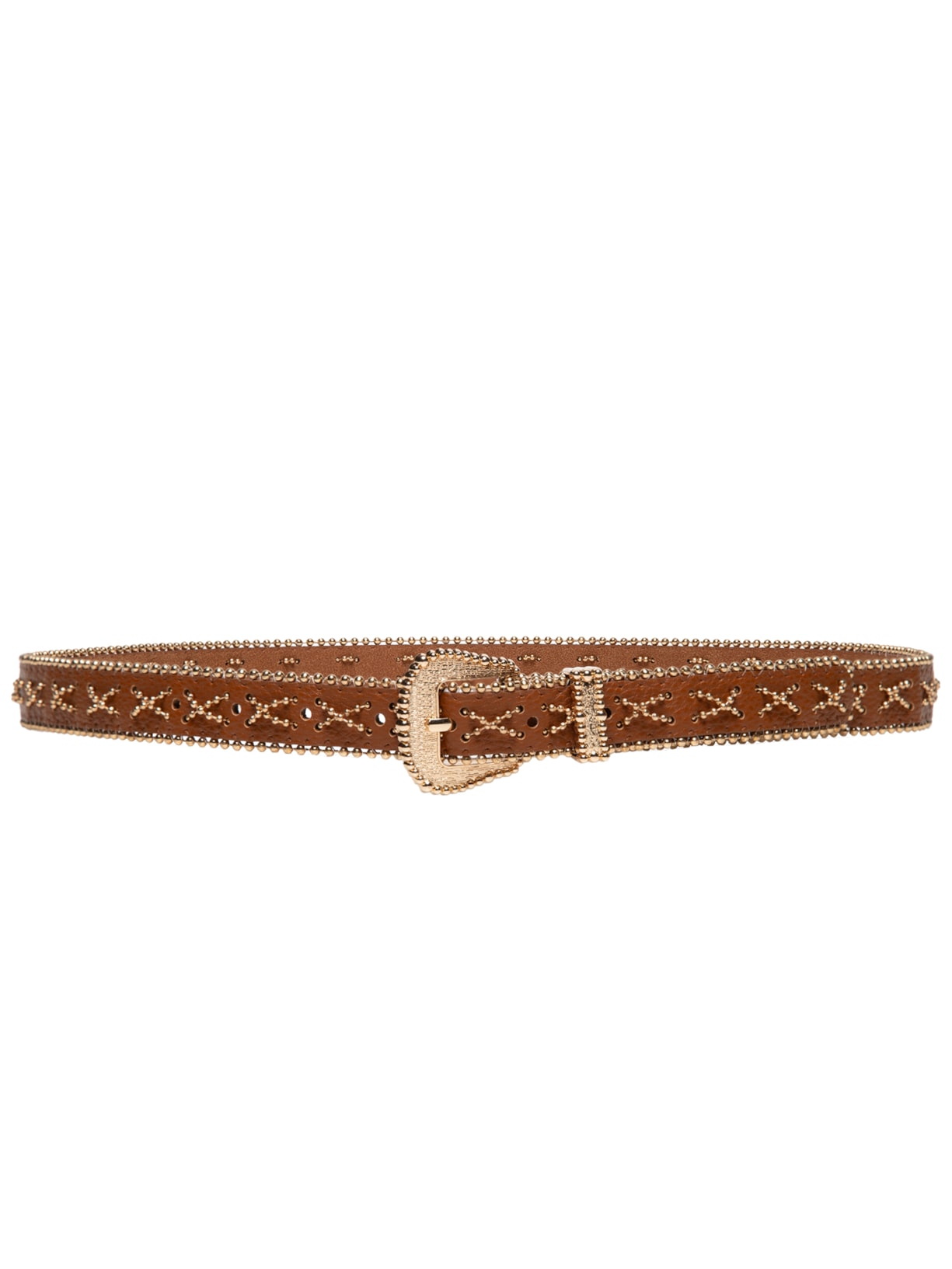 Cinto Feminino Trabalhado Com Tachinhas - Marrom