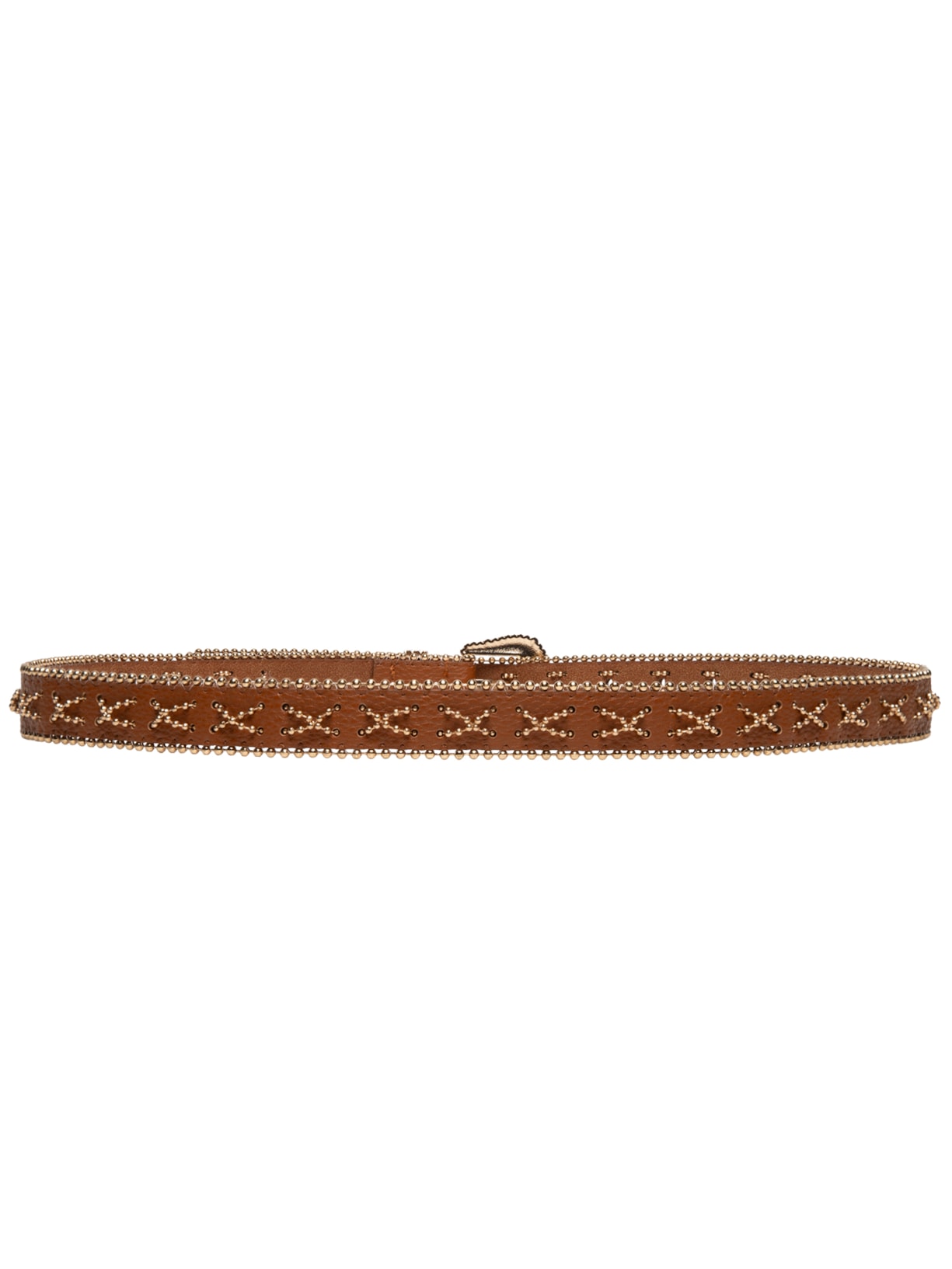 Cinto Feminino Trabalhado Com Tachinhas Marrom Market 33