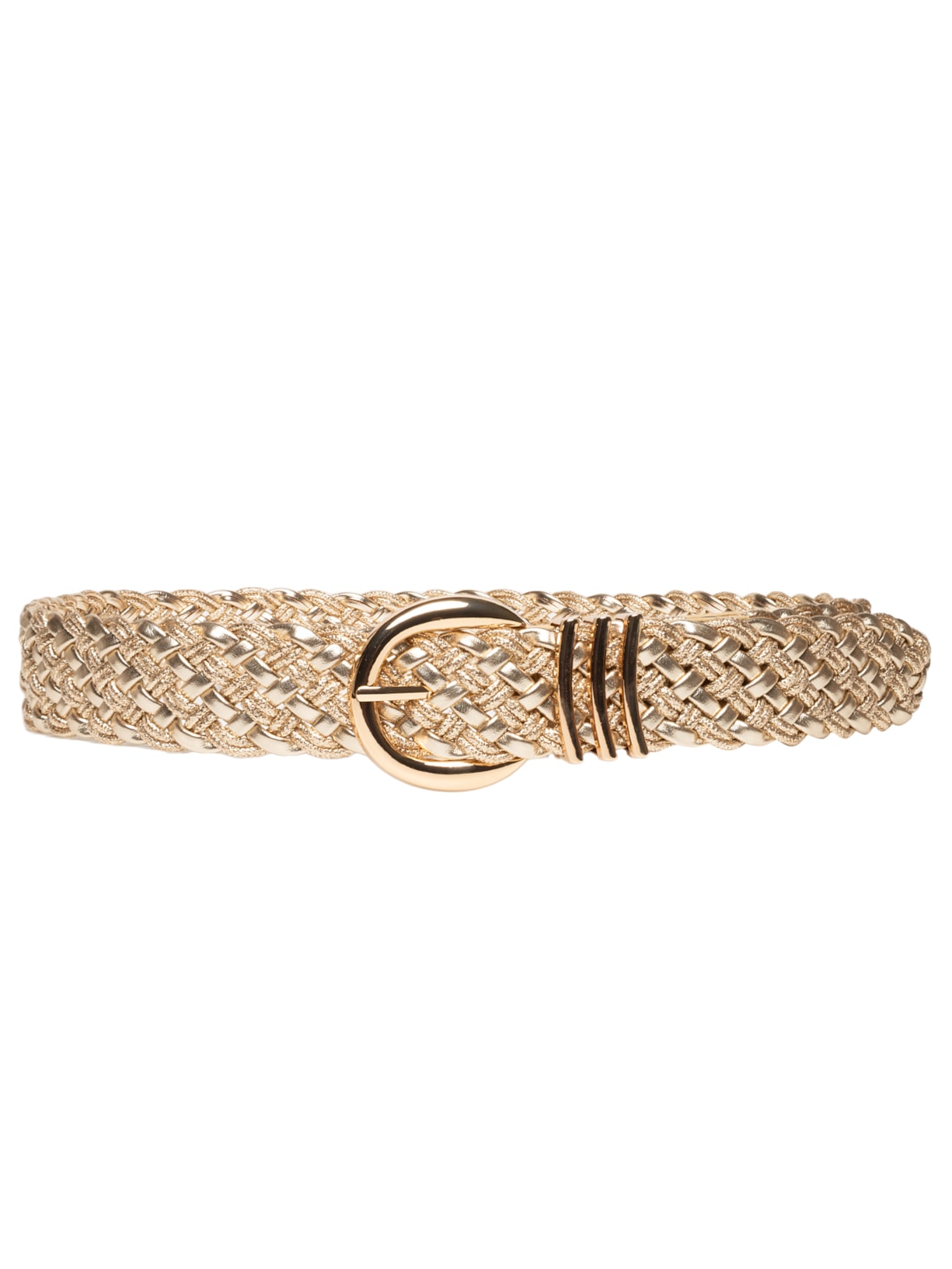 Cinto Feminino Trançado Com Fivela Metálica - Dourado