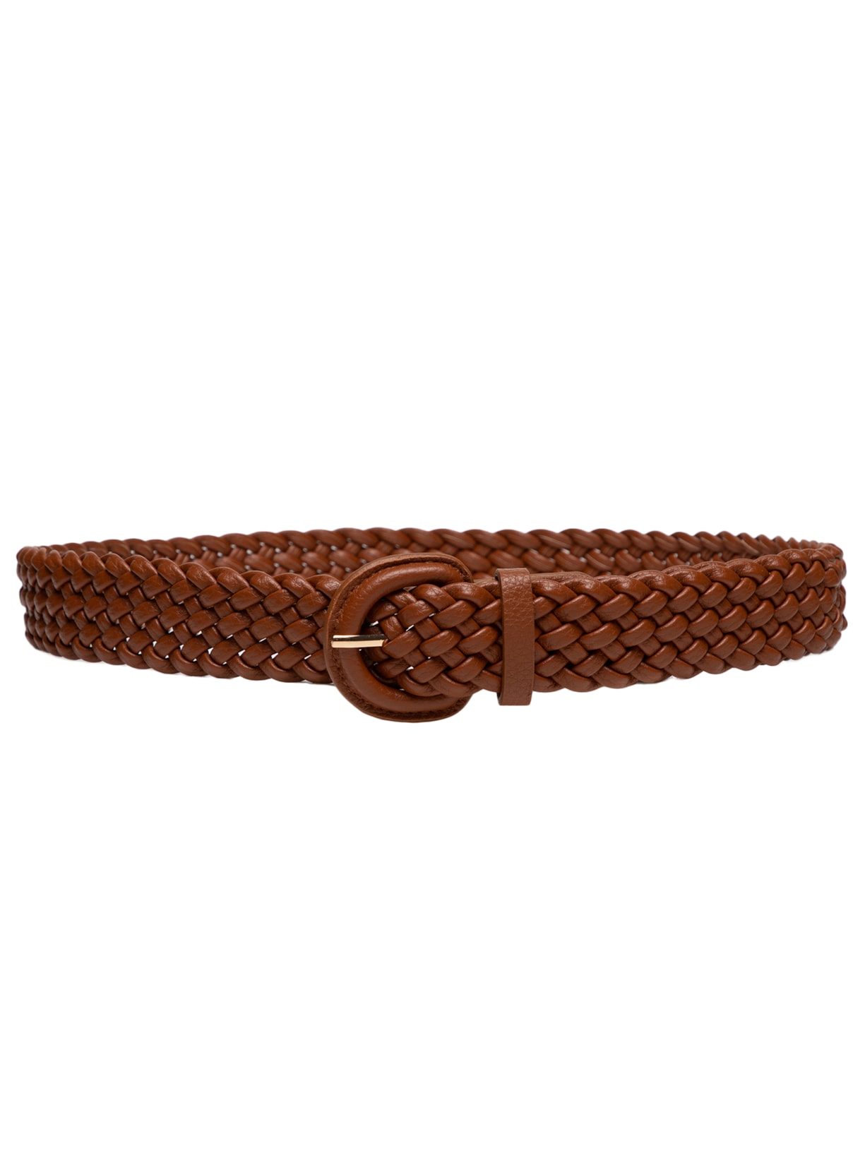 Cinto Feminino Tressê Com Fivela Encapada - Marrom