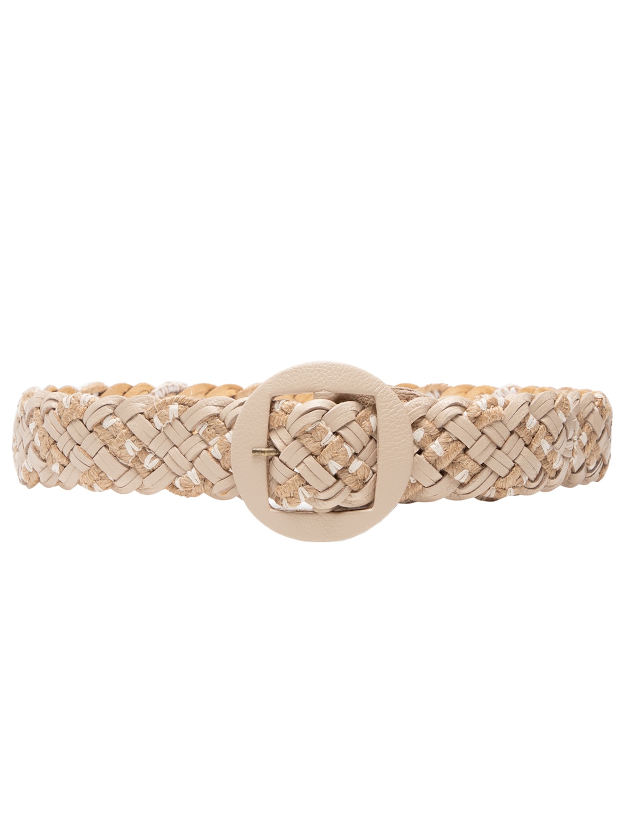 Cinto Feminino Tresset Palha Couro - Bege