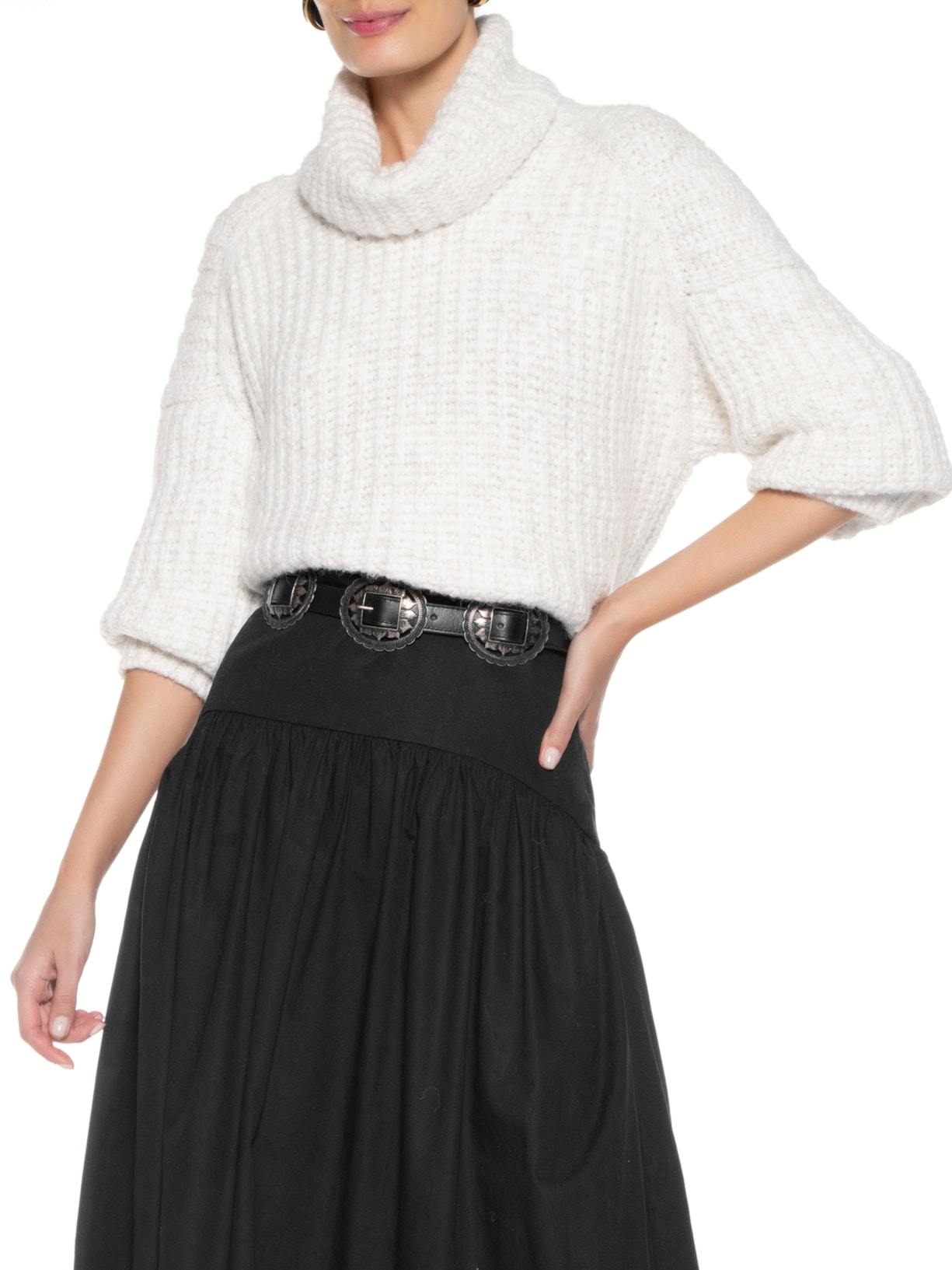 Cinto Feminino Veneto Preto Luiza Barcelos