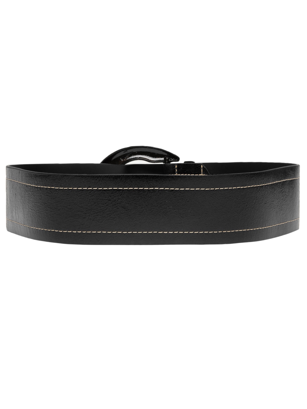 Cinto Grosso Feminino Em Couro Preto Market 33