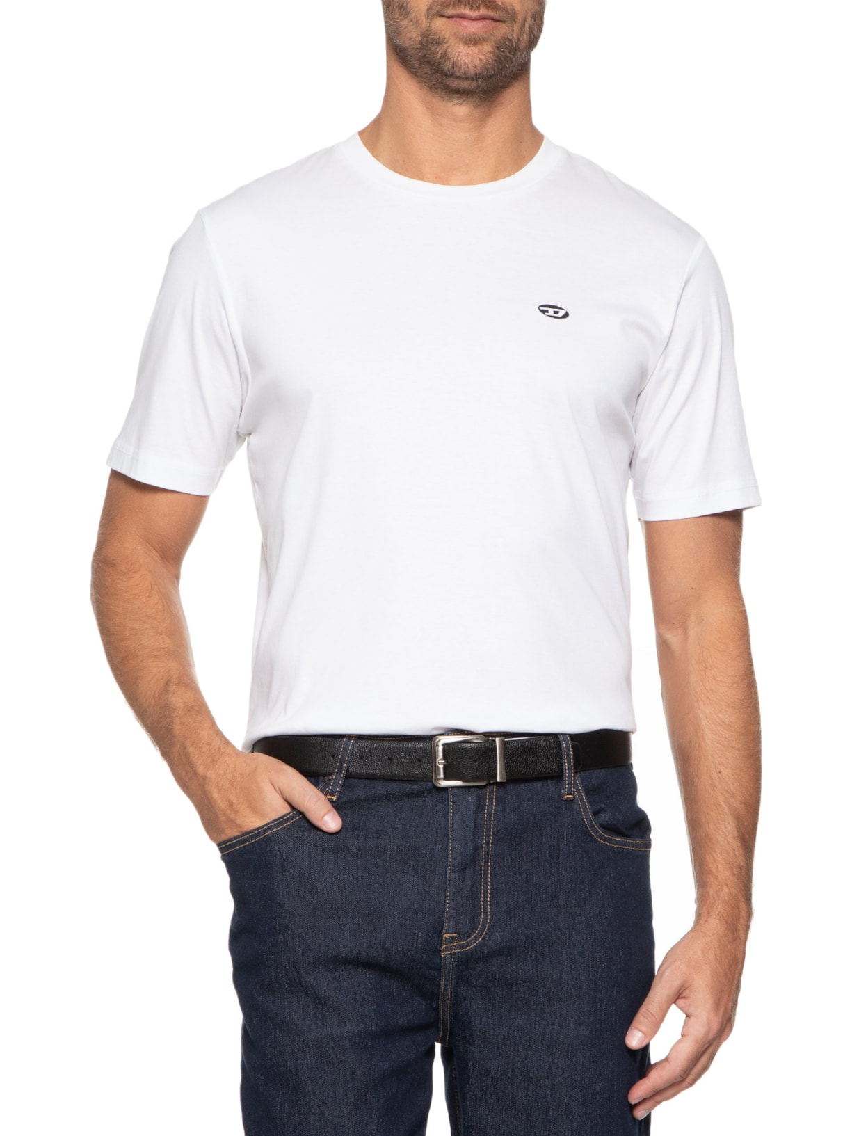 Cinto Maculino Dupla Face Em Couro Preto '2 Essential