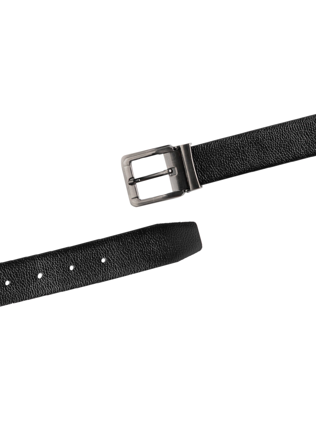 Cinto Maculino Dupla Face Em Couro Preto '2 Essential