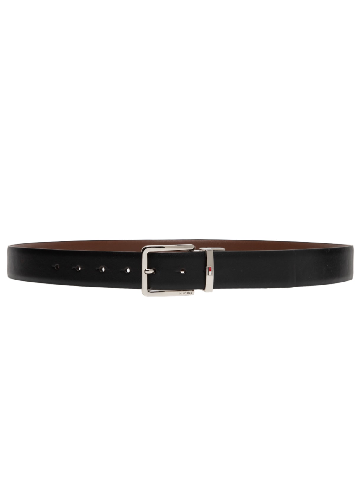 Cinto Masculino 4-em-1 Reversível Boxed em Couro Preto Tommy Hilfiger