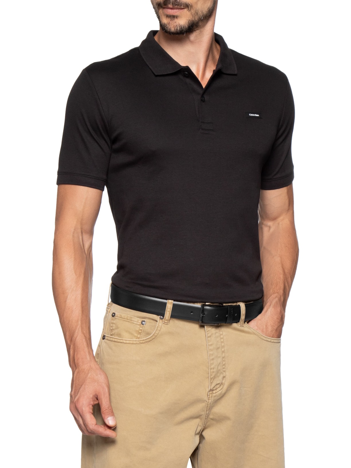 Cinto Masculino Básico Preto Calvin Klein - White Label