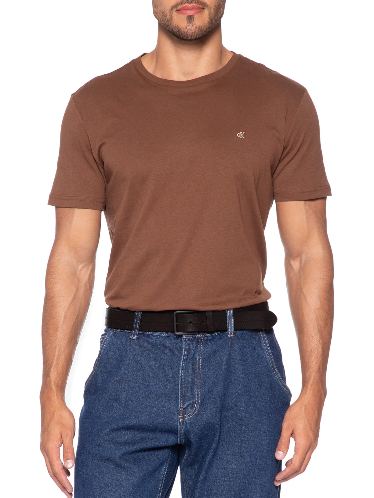 Cinto Masculino Calvin Klein Traçado Marrom Calvin Klein - White Label