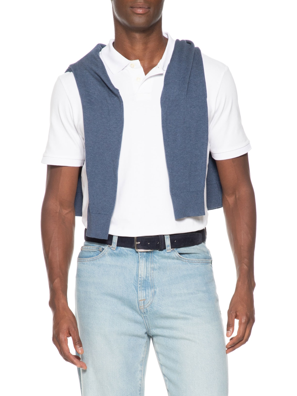 Cinto Masculino Casual De Camurça Azul '2 Essential