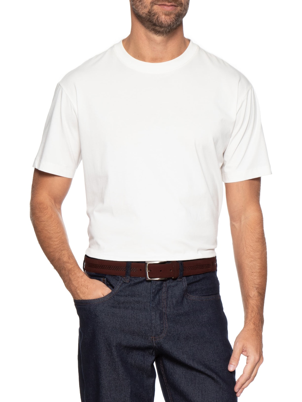 Cinto Masculino Casual Em Camurça Marrom '2 Essential