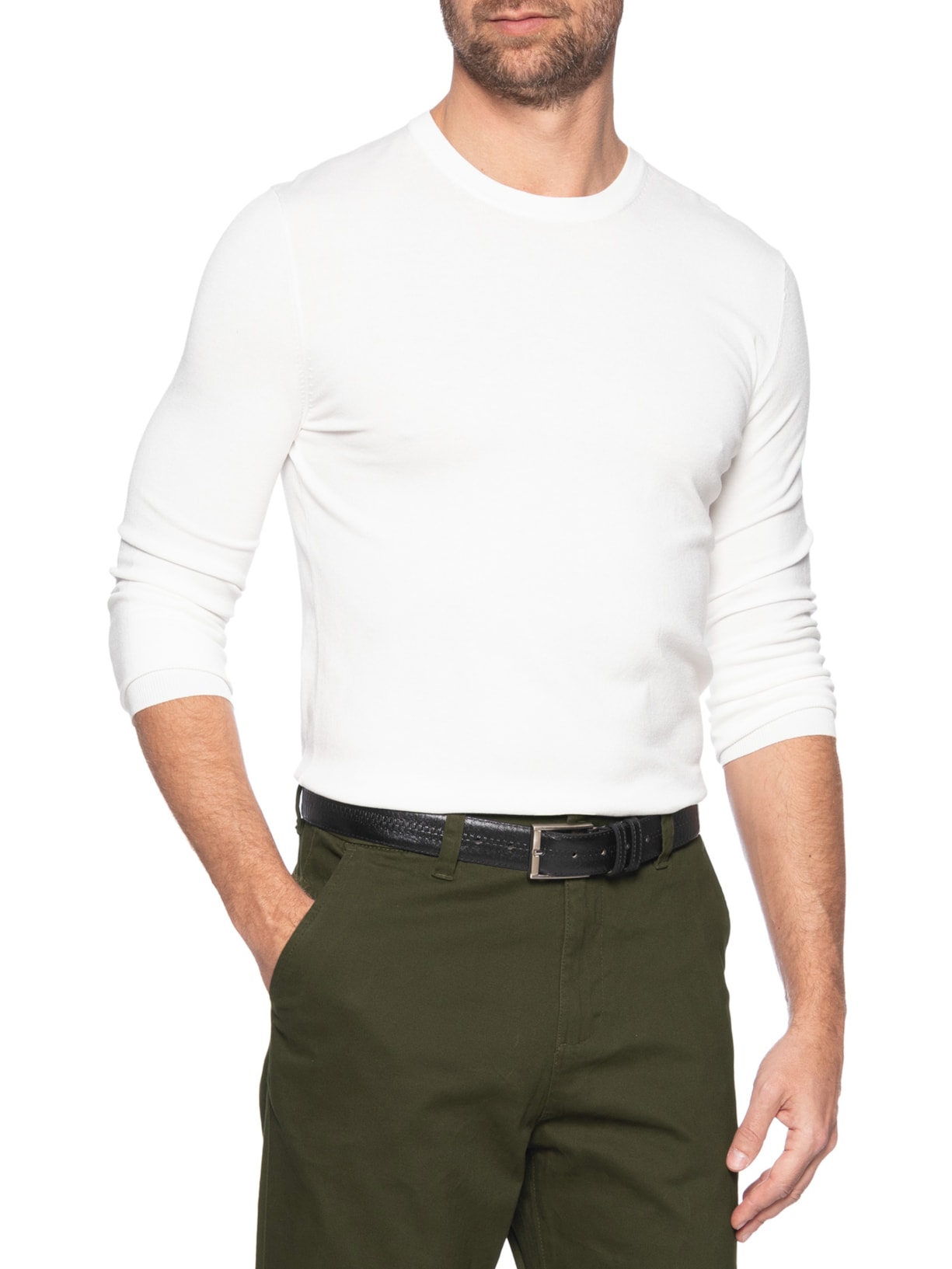 Cinto Masculino Casual Em Couro Legítimo Marrom '2 Essential