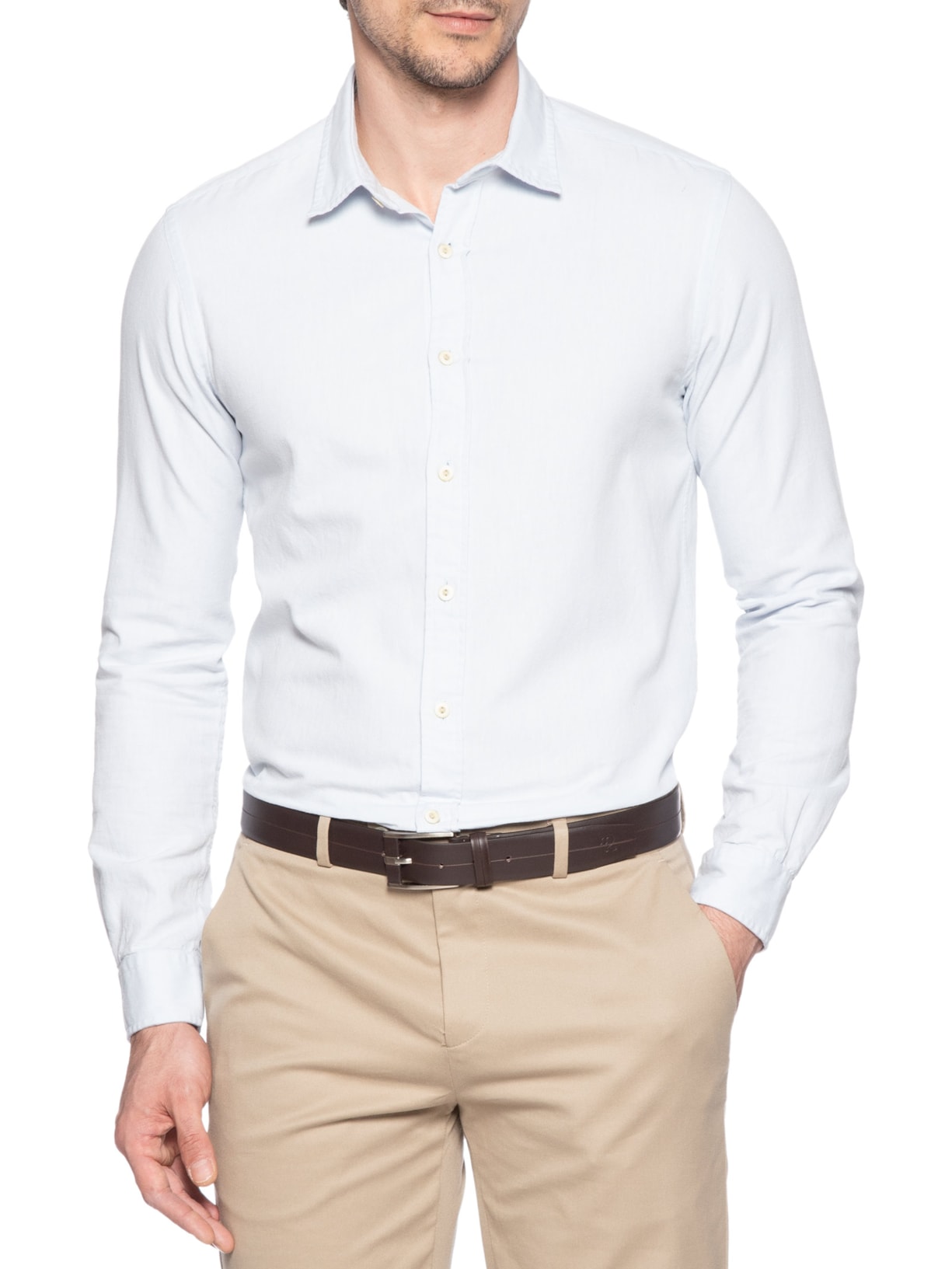 Cinto Masculino Casual Em Couro Legítimo Marrom '2 Essential