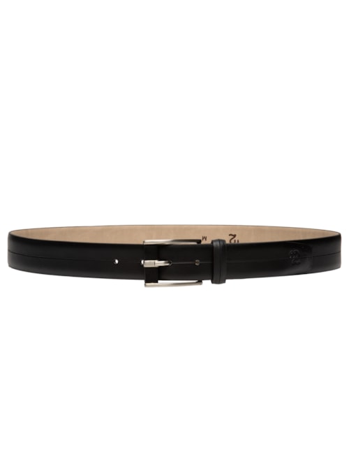 Cinto Masculino Casual Em Couro Legítimo - Preto