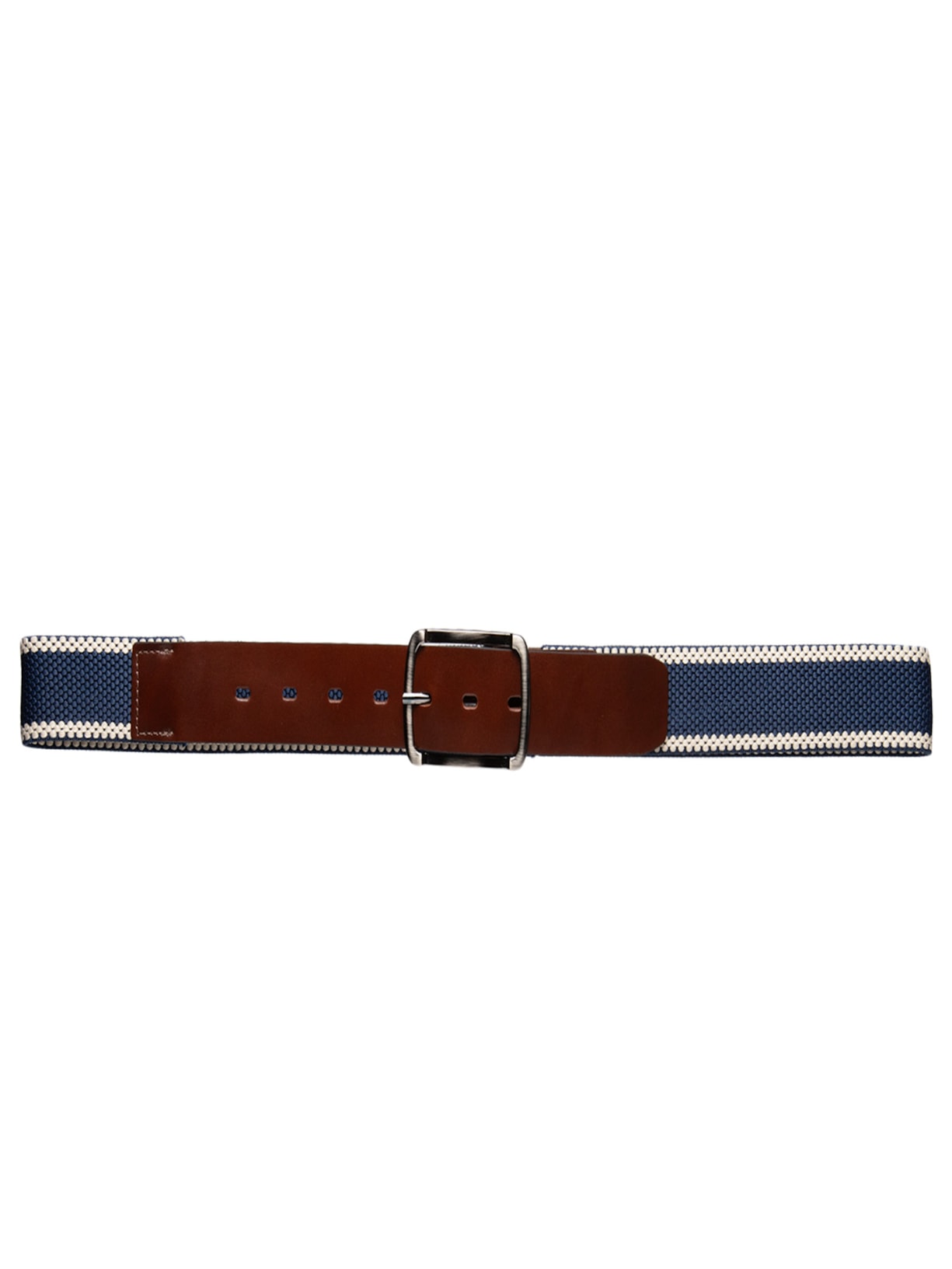 Cinto Masculino Casual Em Tecido Com Fivela Em Couro Azul '2 Essential