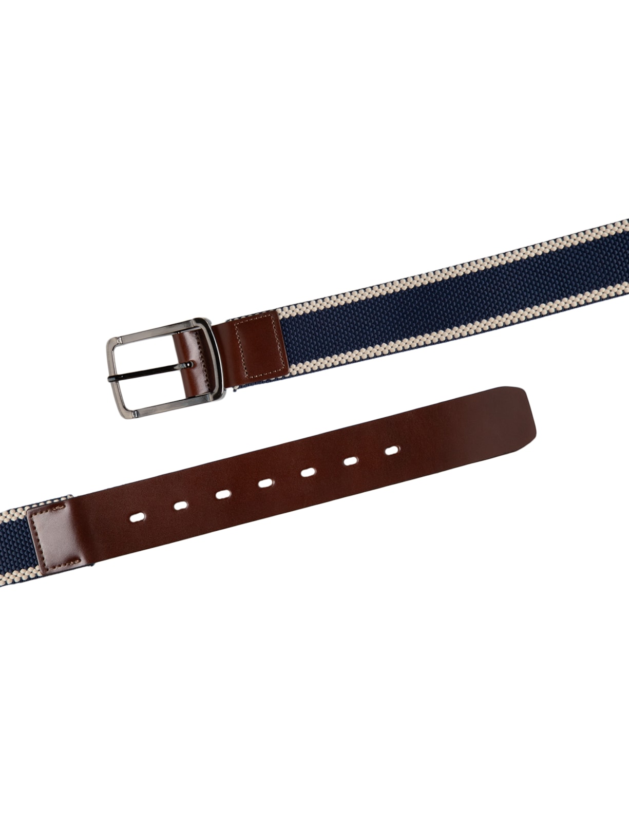 Cinto Masculino Casual Em Tecido Com Fivela Em Couro Azul '2 Essential