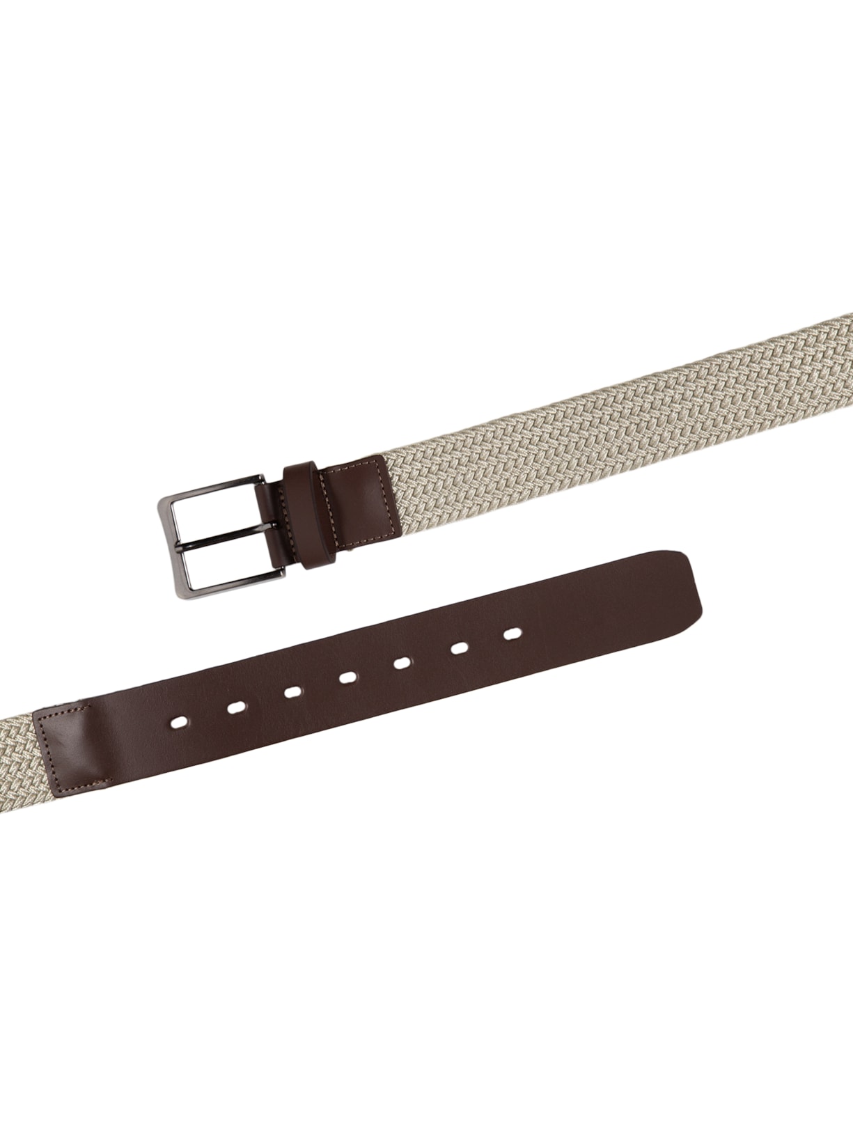 Cinto Masculino Casual Em Tecido Com Fivela Em Couro – Bege '2 Essential