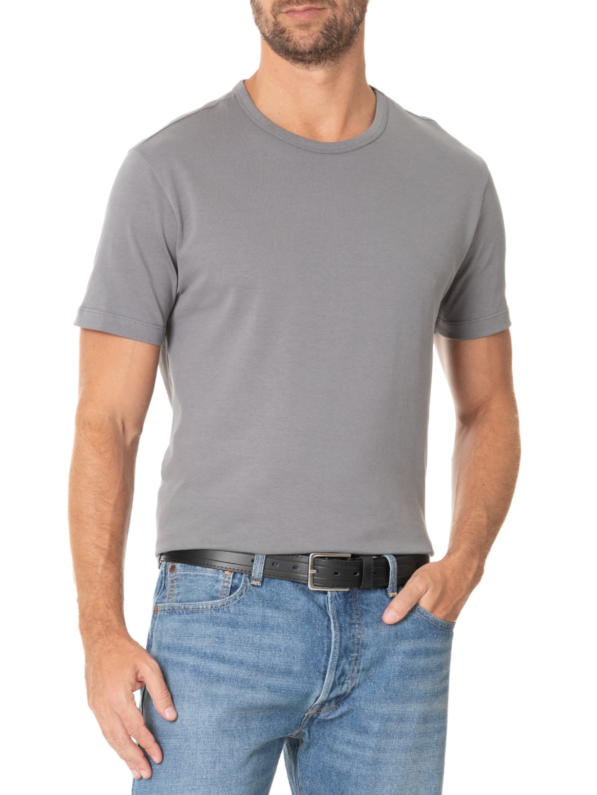 Cinto Masculino Com Textura Em Couro Legítimo Preto '2 Essential