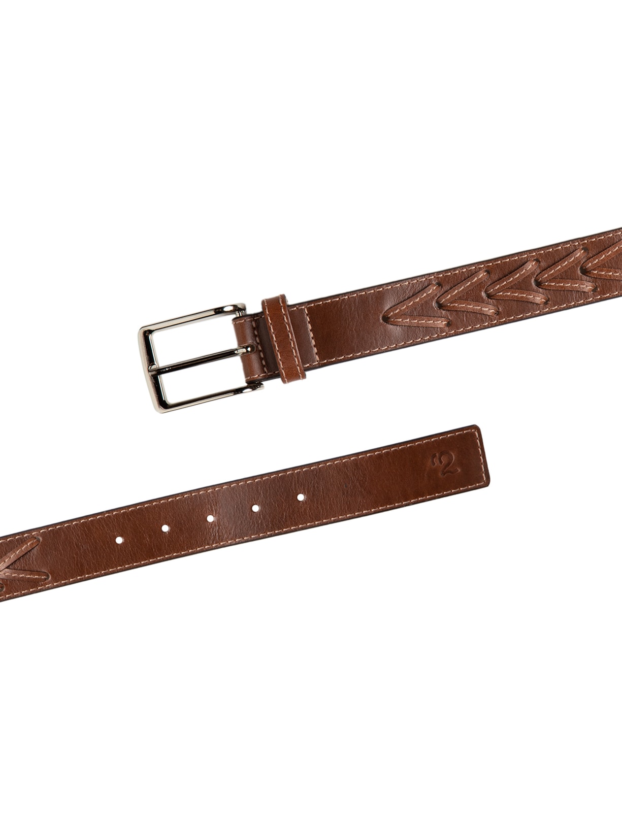 Cinto Masculino Com Trançado Em Couro Legítimo Marrom '2 Essential