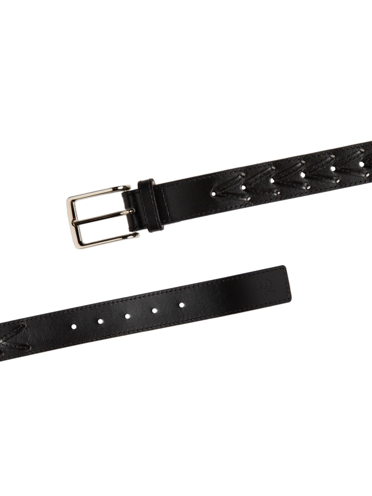 Cinto Masculino Com Trançado Em Couro Legítimo Preto '2 Essential