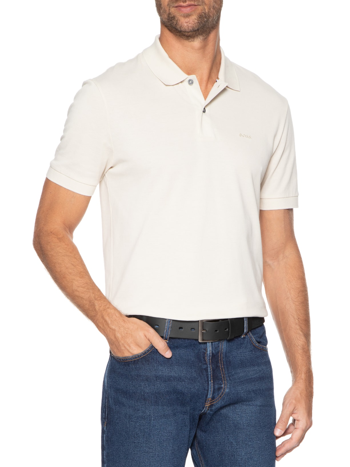 Cinto Masculino Elástico Com Couro Preto '2 Essential