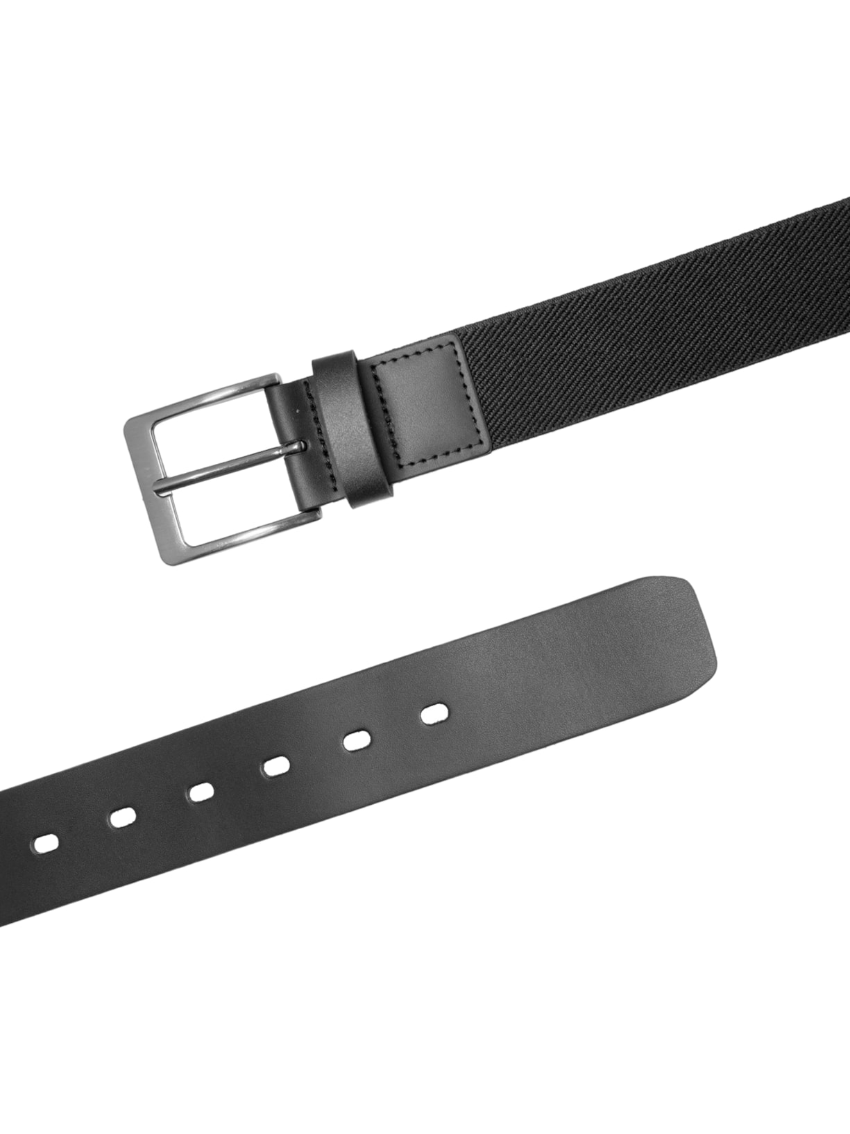 Cinto Masculino Elástico Com Couro Preto '2 Essential