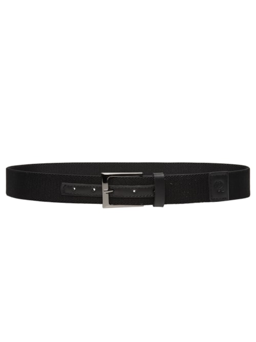 Cinto Masculino Elástico Com Couro - Preto