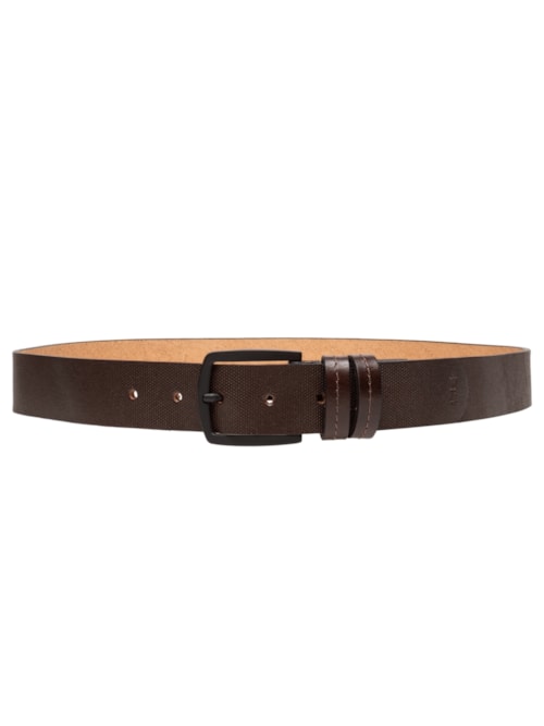 Cinto Masculino Em Couro Texture - Marrom