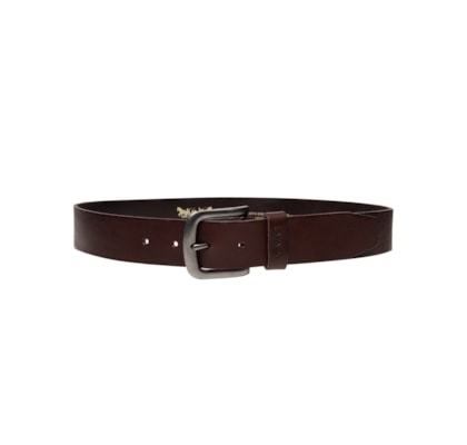 Cinto Masculino Icon Com Acabamento Tumbled - Marrom