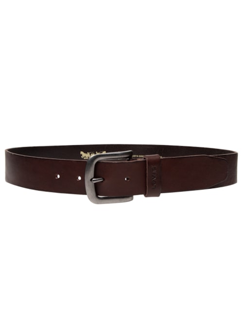 Cinto Masculino Icon Com Acabamento Tumbled - Marrom