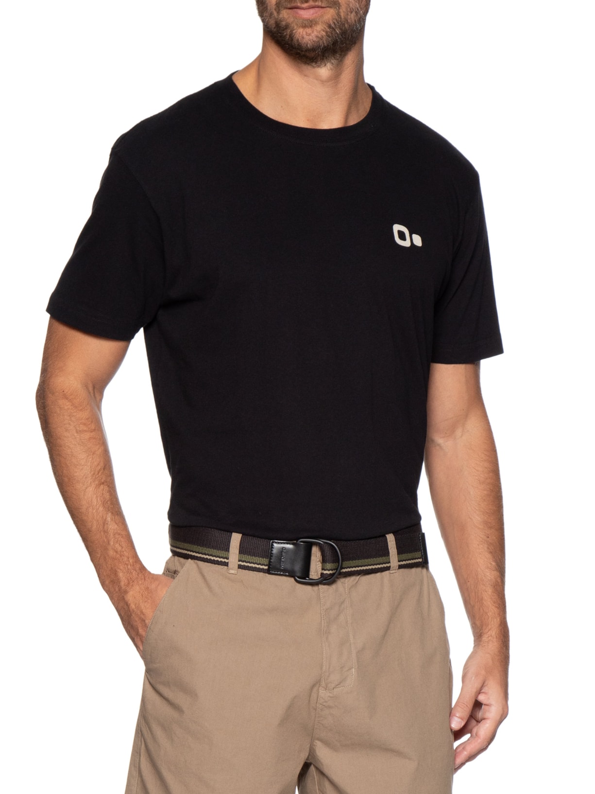 Cinto Masculino Listras Preto Osklen