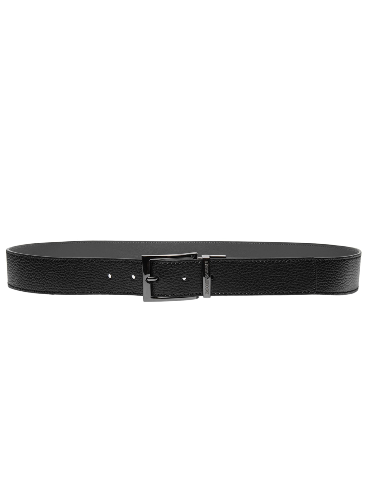 Cinto Masculino Reversível Estampado Em Couro Palmellato Preto Emporio Armani