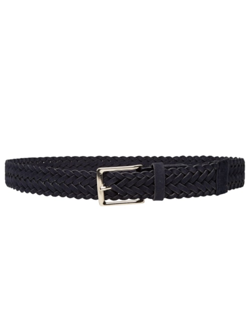 Cinto Masculino Trançado De Camurça - Azul