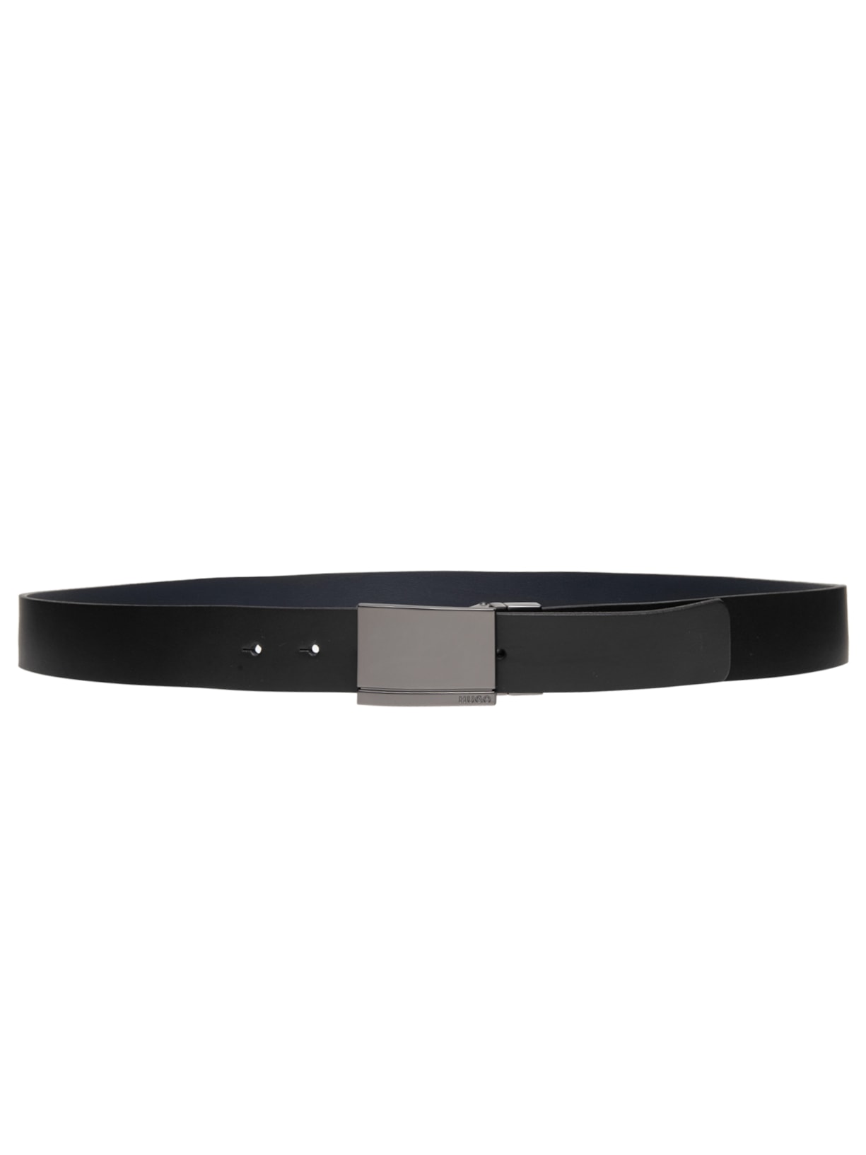 Cinto Médio Masculino Couro Gannon Soft Preto Hugo