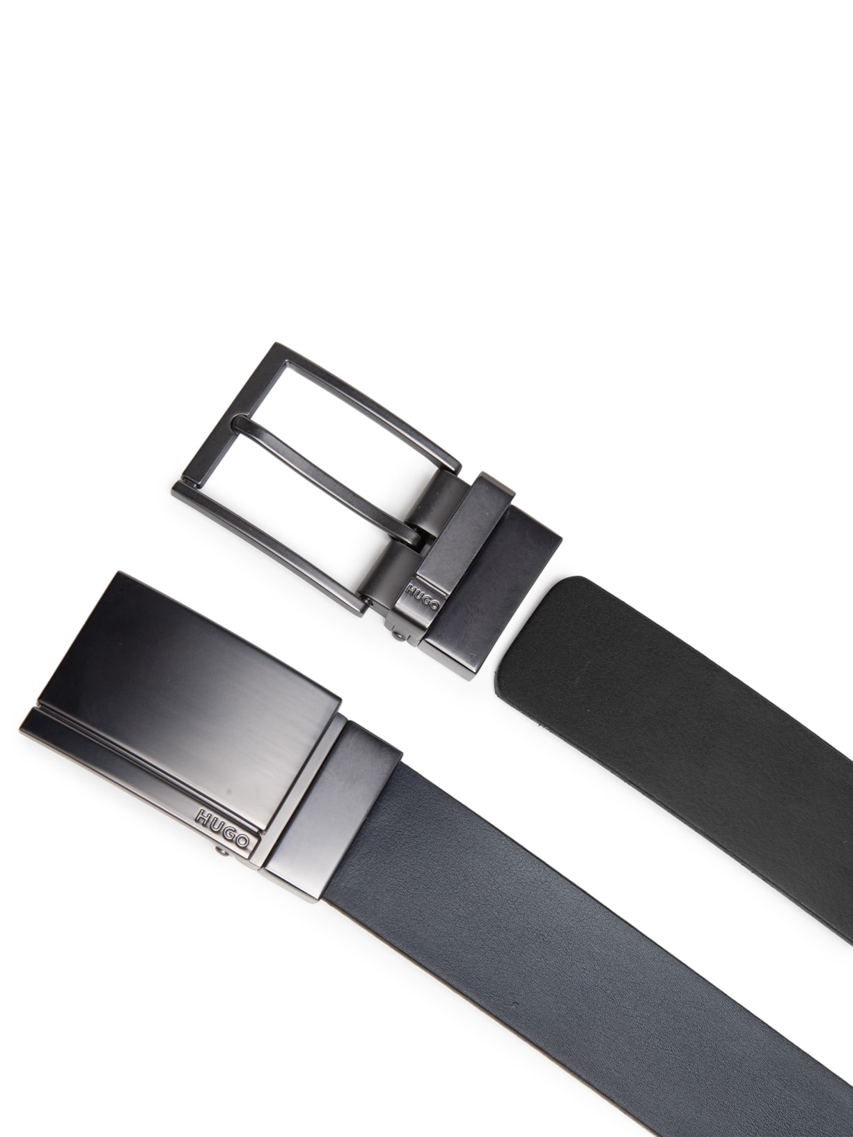 Cinto Médio Masculino Couro Gannon Soft Preto Hugo