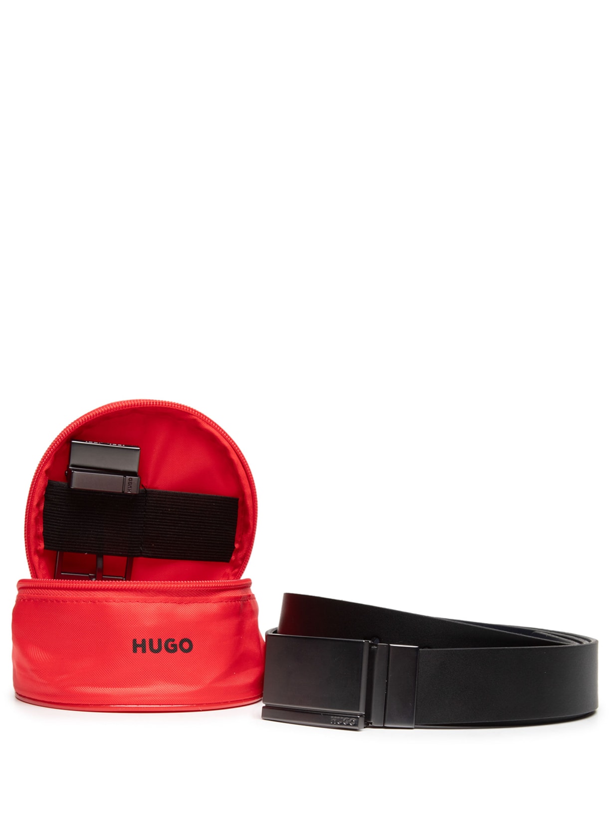 Cinto Médio Masculino Couro Gannon Soft Preto Hugo