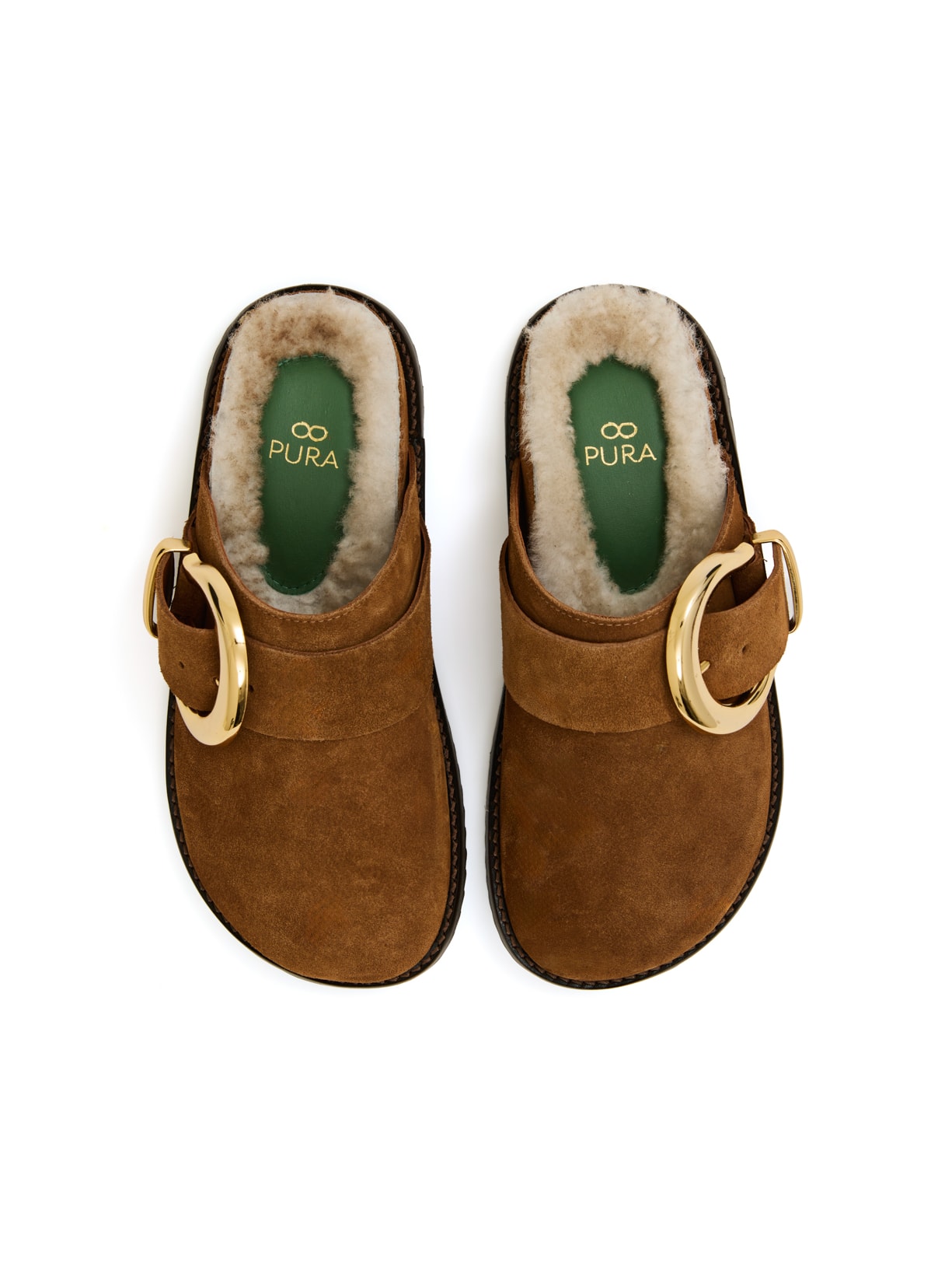 Clog Lana em Camurça Toffee Pura