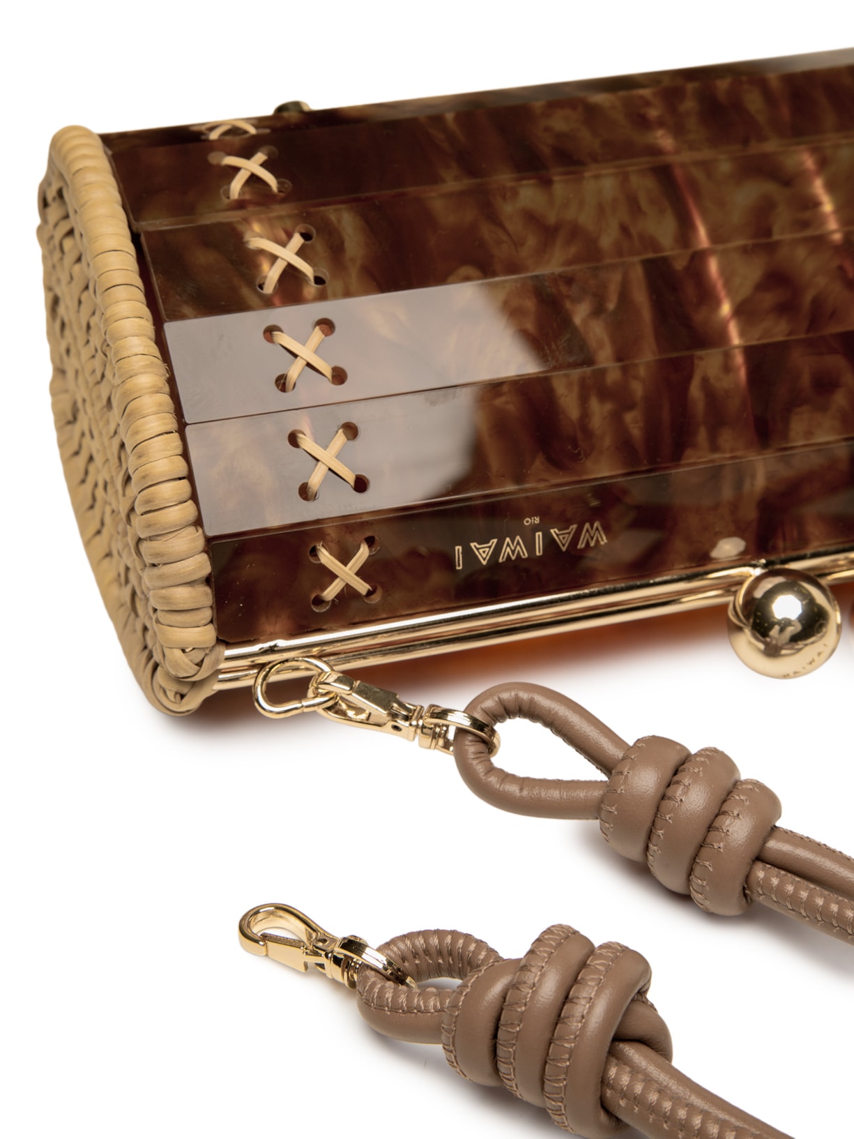 Clutch Feminina Baoba Gold Turtle Marrom Waiwai