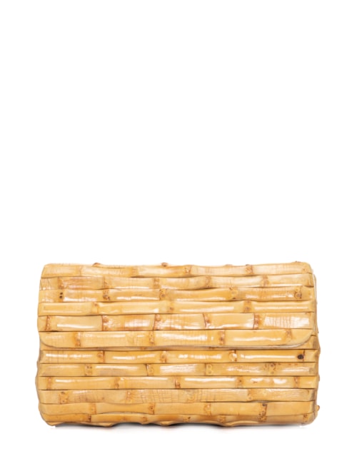 Clutch Feminina De Bambu - Bege