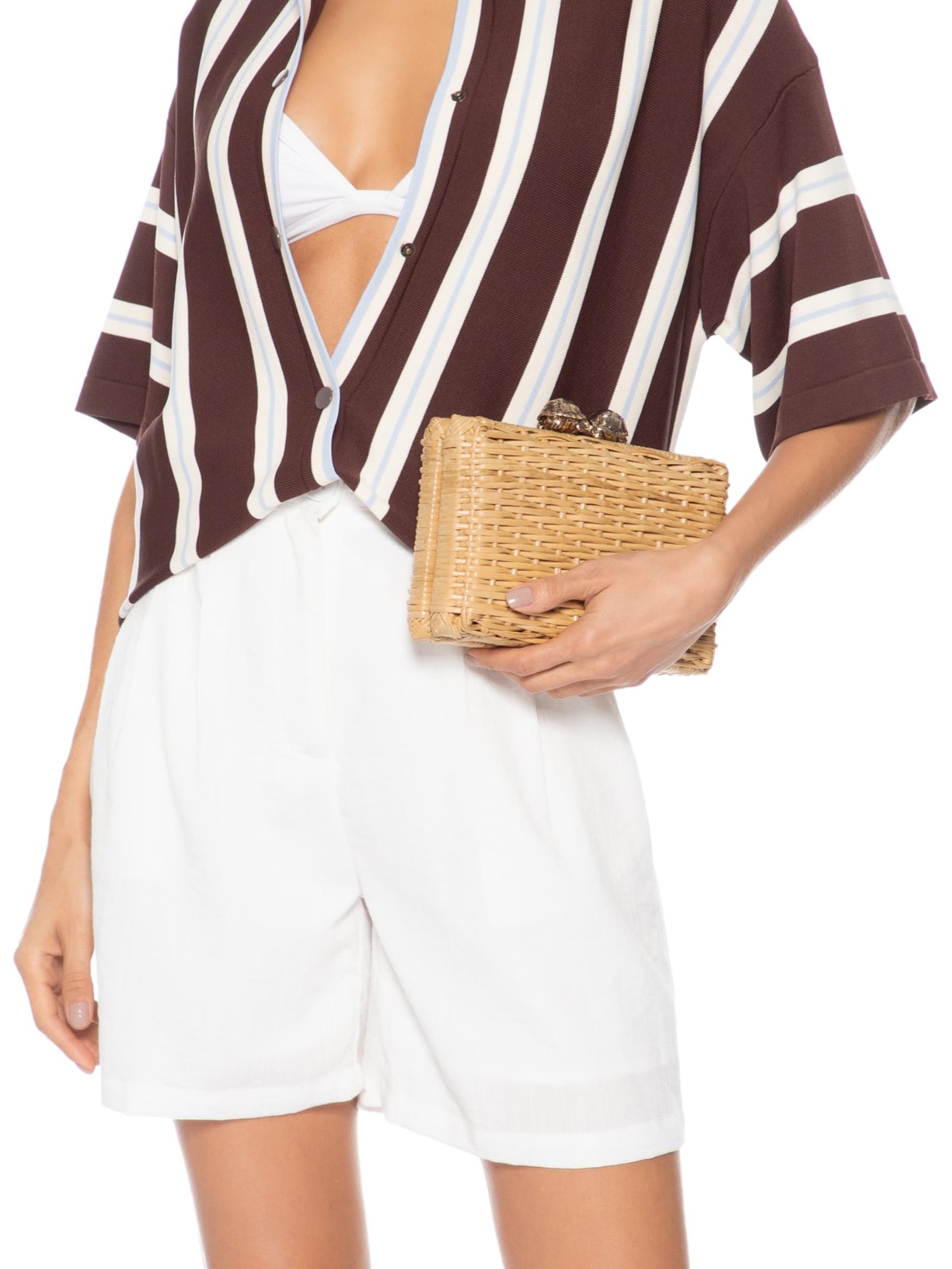 Clutch Feminina Petit Rattan Tartaruga – Bege Waiwai